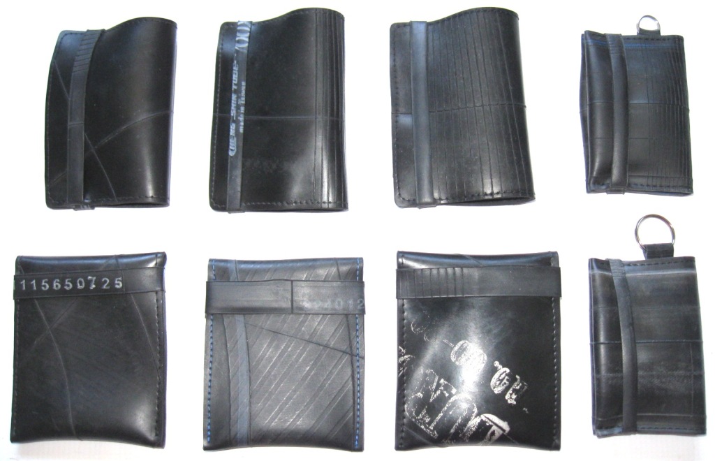 Rear view of the inner tube wallets by recycled.co.nz in Wellington, NZ.